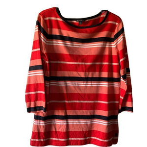 brooks brothers womens tops 3/4 Sleeve Striped Red pink Size large